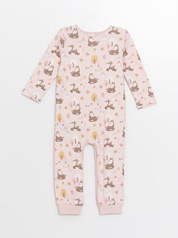 Bisiklet Yaka Uzun Kollu Bask?l? K?z Bebek Tulum - Waikiki фото 3