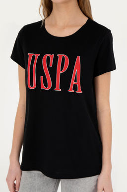 Женская черная футболка с круглым вырезом - U.s. polo assn фото 13