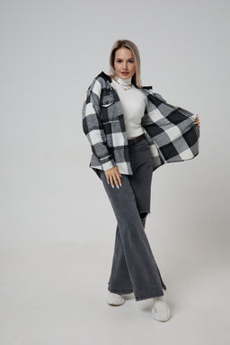 Рубашка женская в клетку с капюшоном РЖКК-01