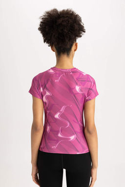 DeFactoFit Футболка с короткими рукавами и спортивным принтом с воротником узкого кроя  фото 6