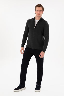 Мужской антрацит Меланг Базовый вязаный вязаный вязаный - U.s. polo assn фото 4