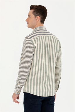 U. S. Polo Assn Мужская рубашка в полоску темно-синего цвета - U.s. polo assn фото 12