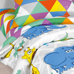 Весёлый зоопарк 1,5 сп./Пододеяльник: 1 шт. - 215*145; Простыня: 1 шт. - 214*150; Наволочка: 2 шт. - 70*70; Поплин детский - Артпостель фото 4