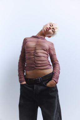 100% SILK DRAPED TOP - Zara фото 14