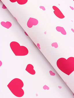 Цена за 20 шт. Пленка для цветов, «Сердца на белом», барби, 57×57 см
