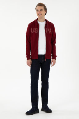 Мужской бордовый вязаный кардиган Неожиданная скидка в корзине - U.s. polo assn фото 4