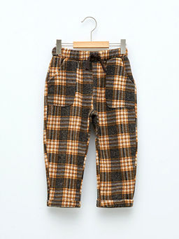 Beli Lastikli Ekose Desenli Erkek Bebek E?ofman Alt?