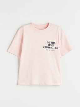 Bisiklet Yaka Bask?l? Erkek ?ocuk Ti??rt