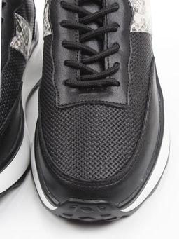 03-C129-1 BLACK Кроссовки женские (натуральная кожа)