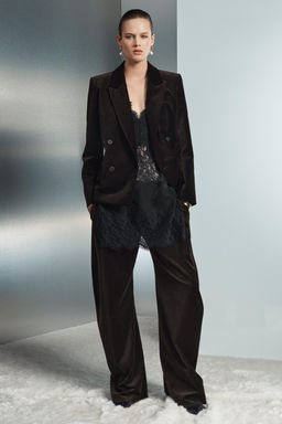 ZW COLLECTION VELVET CARROT FIT TROUSERS