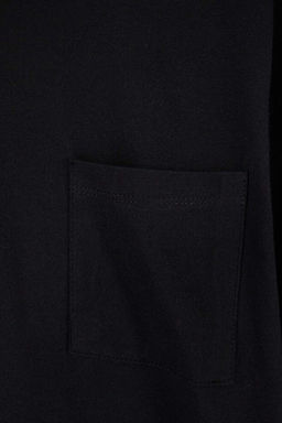 Siyah Oversize/Geni_ %100 Pamuk Bisiklet Yaka Cepli T-Shirt TMNSS26TS00016 - Trendyolmilla фото 2