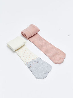 Desenli K?z Bebek K?lotlu ?orap 2li
