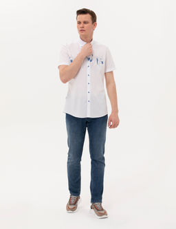 Lacivert Ekstra Slim Fit K_sa Kollu G_mlek