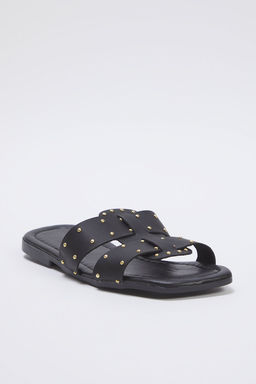 Trendyol Shoes Siyah Rivet Aksesuarl? Cift Bantl? Kad?n S?k Terlik TAKSS25TE00016 - Trendyolmilla фото 4