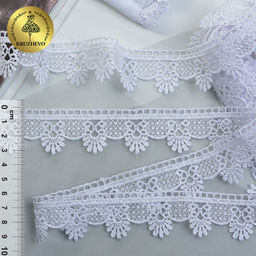 Кружево гипюр KRUZHEVO арт.TR.3058A шир.25мм цв.1 белый уп.9м
