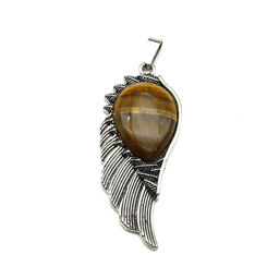 Подвеска с тигровым глазом Крыло 23*52мм