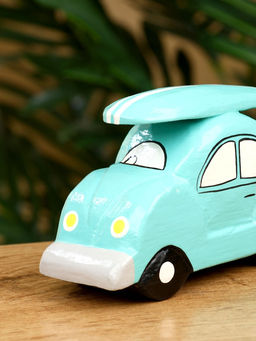 Сувенир «Машинка с серфом», 13×5×7 см, дерево, бирюзовый