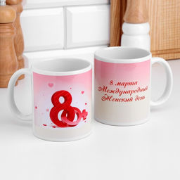 Кружка сублимация С 8 Марта! Венера, с нанесением