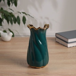 Ваза «Икер», 19×9 см, керамика, зелёная