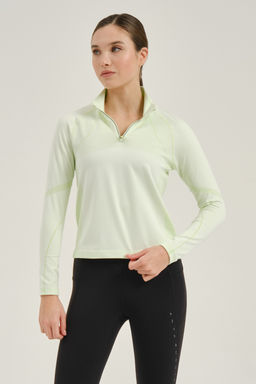 Лонгслив Бежевый/Зеленый ADVANCED RUNNING LS Tee