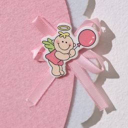 Украшение на гендер пати «Подвеска Аист с девочкой», 27×27×46 см, розовое