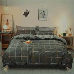 КПБ Candies Поплин на резинке по кругу CANPRK069 (Серо-зеленый) 1.5 спальный