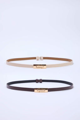 Siyah-Bordo 2li Paket Deri Gorunumlu Kemer TWOAW26KE00003 - Trendyolmilla фото 6