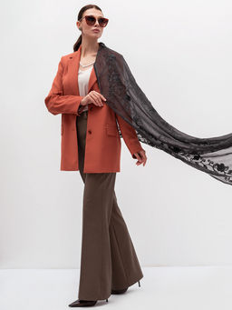 Очень красивый, нежный шарф с цветочной вышивкой - Tantino фото 3