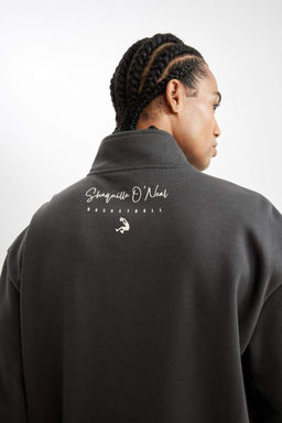 DeFactoFit Shaquille ONeal Толстовка свободного покроя с воротником-стойкой и застежкой-молнией  фото 4