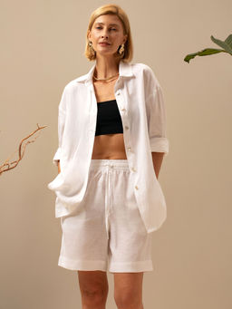 Шорты женские Лён-2 Светло-голубой - Modamica фото 7