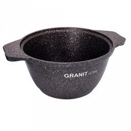Кастрюля с антипригарным покрытием 1л, д18см Granit Ultra, h9см, стеклянная жаропрочная крышка, ручка из термостойкого пластика, гранитный (Россия) - можно использовать металлические кухонные принадлежности - Домашняя мода фото 2