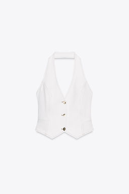 Z1975 DENIM CROP HALTER TOP - Zara фото 10