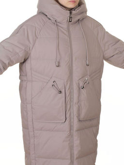 6615 BEIGE Пальто зимнее женское (200 гр. холлофайбер)