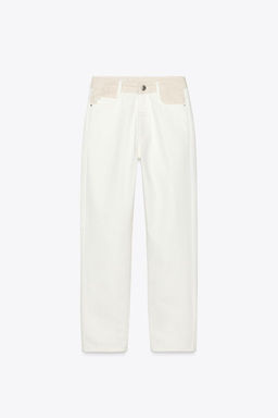 Z1975 HIGH-WAIST MOM FIT JEANS WITH CONTRAST WAIST - Zara фото 6