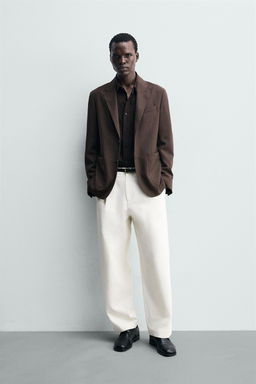 BLAZER REGULAR FIT 100% LANA / Marr?n