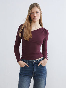 Asimetrik V Yaka B?zg?l? Bluz