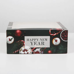 Коробка для капкейков Magic moment, Новый год, 25×25×10 см