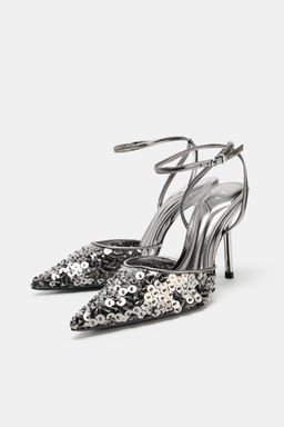 SEQUIN HIGH-HEEL SHOES - Zara фото 5