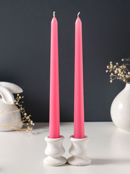 Цена за 2 шт. Свеча античная 25 см (набор 2 шт) 58 гр, 7 ч, цв. розовый