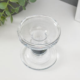 Стеклянный подсвечник на 1 свечу «Креманка», прозрачный, 8.5×8.5×8.5 см