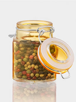 Цена за 2 шт. Банка для хранения сыпучих «Грани», 100 мл, 5.5×8 см, с бугельным замком, стекло, цвет МИКС