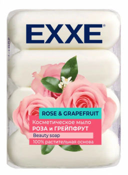 EXXE мыло косметическое 4шт*70гр Роза и грейпфрут (Белое)