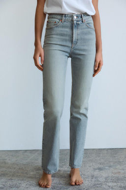 TRF STRAIGHT HIGH-WAIST JEANS - Zara фото 3