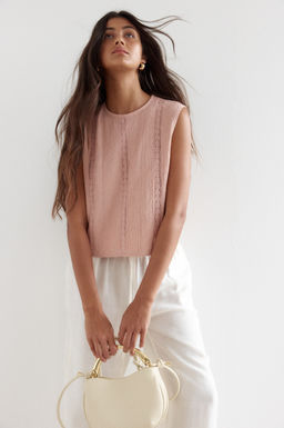 Blusa efecto arrugado con inserciones de encaje - H&m фото 6
