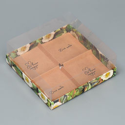 Цена за 5 шт. Коробка кондитерская для муссовых пирожных «От всего сердца», 17.8 х 17.8 х 6.5 см