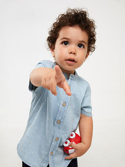 Hakim Yaka K?sa Kollu Erkek Bebek Jean G?mlek