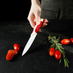 Нож керамический Доляна «Умелец», лезвие 10 см, цвет красный