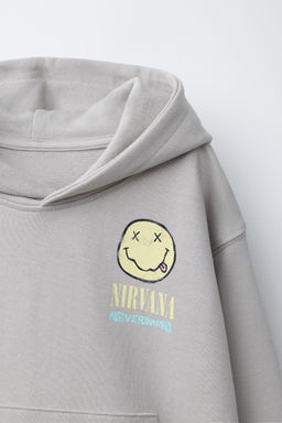 SUDADERA CAPUCHA NIRVANA ® / Gris perla - Zara фото 5