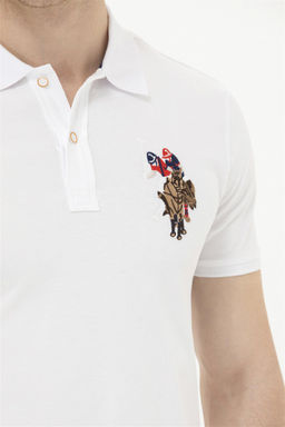U. S. Polo Assn / Мужская белая базовая футболка с воротником-поло - U.s. polo assn фото 7