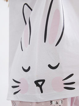 Bisiklet Yaka Bask?l? Kad?n Pijama Tak?m